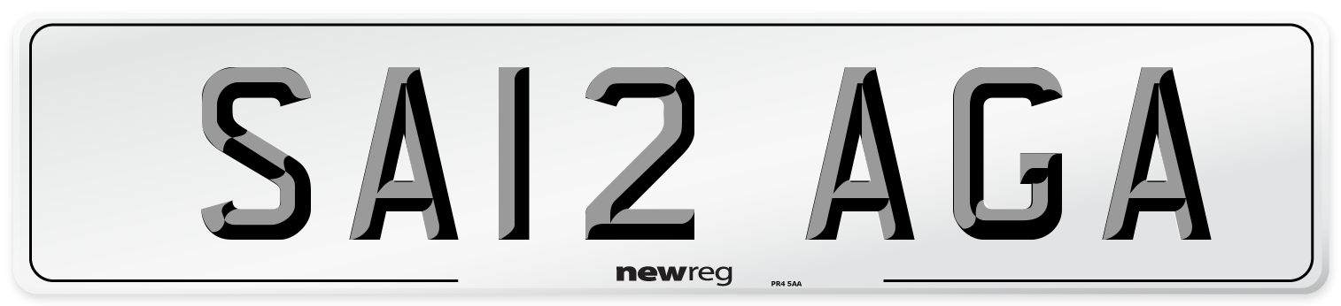 SA12 AGA Number Plate from New Reg